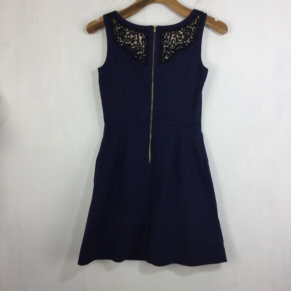 Lilly Pulitzer Womens Emmy Soutache A-Line Fit & Flare Dress Navy Blue Size 0 - Picture 3 of 7
